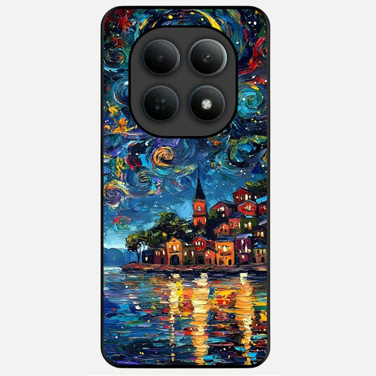  Moonlight Harbor Glow Glass Case For Poco M8 Pro back cover – full design glossy printed glass finish