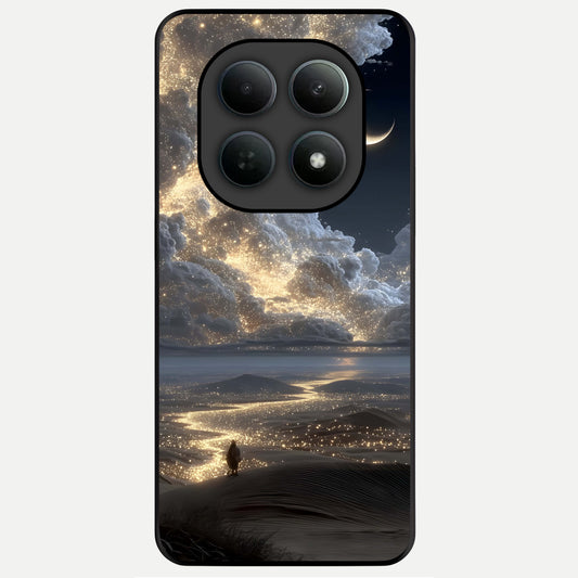  Moonlight Spark Path Glass Case For Poco M8 Pro back cover – full design glossy printed glass finish