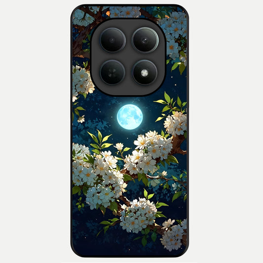  Moonlit Blossom Dream Glass Case For Poco M8 Pro back cover – full design glossy printed glass finish