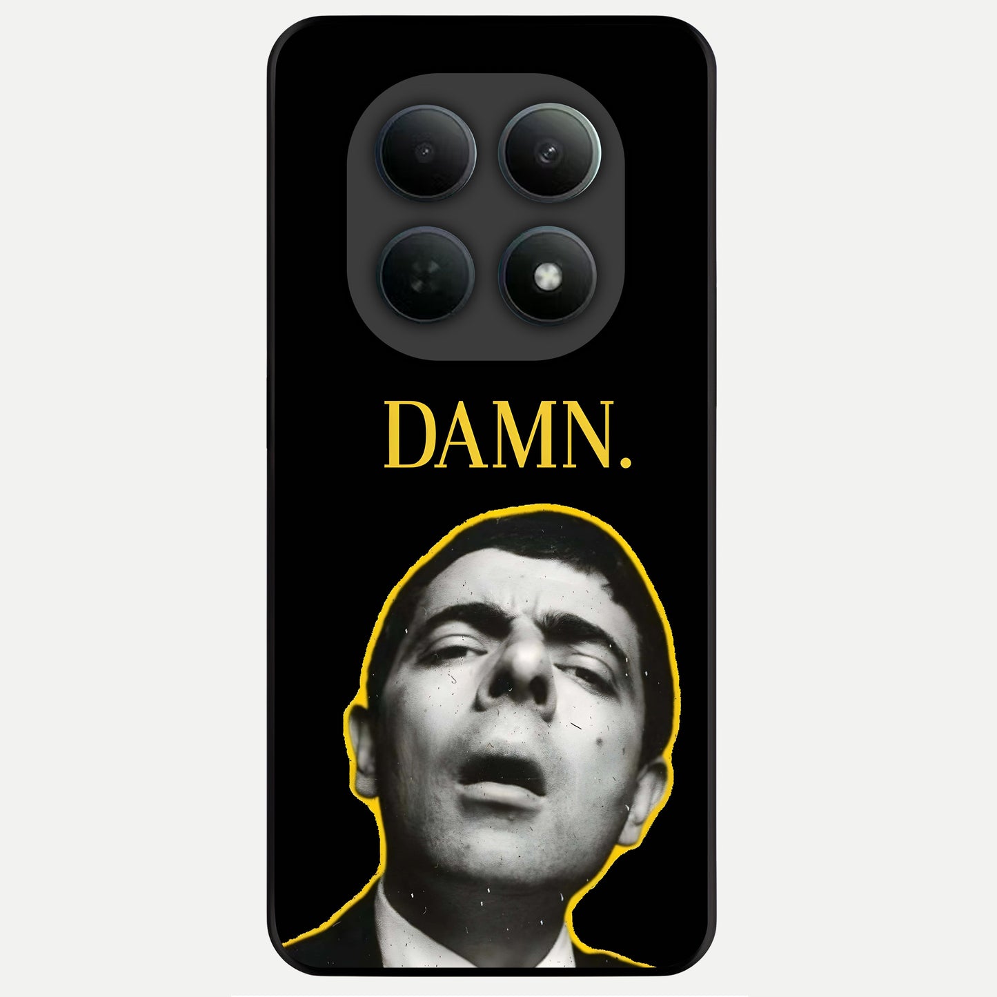  Mr Bean Damn Glass Case For Poco M8 Pro back cover – full design glossy printed glass finish