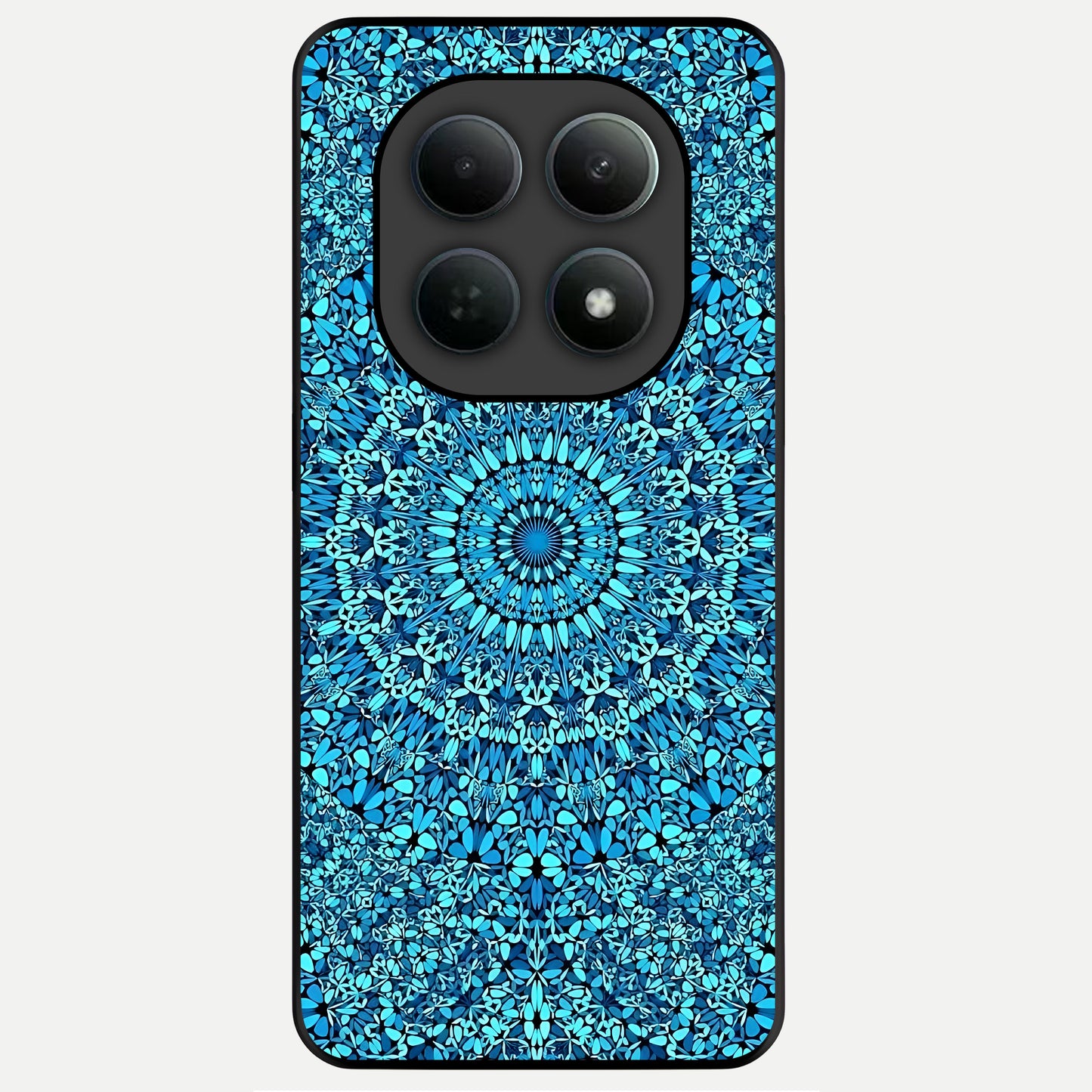  Ocean Bloom Mandala Glass Case For Poco M8 Pro back cover – full design glossy printed glass finish