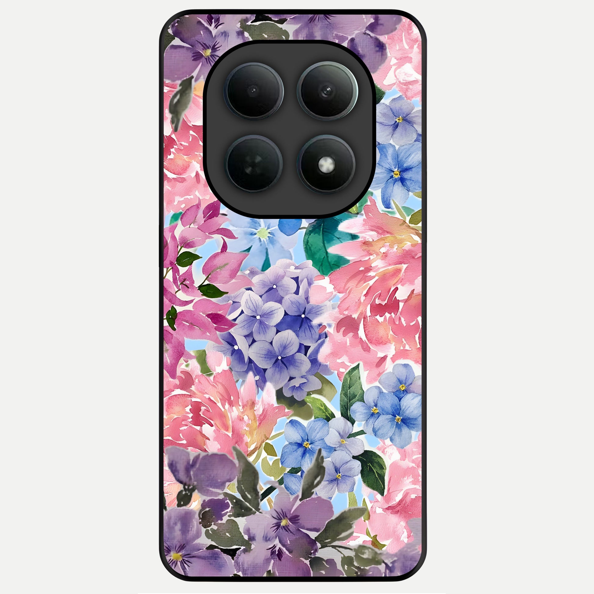  Pastel Floral Mix Glass Case For Poco M8 Pro back cover – full design glossy printed glass finish