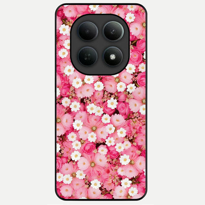  Pink Daisy Bliss Glass Case For Poco M8 Pro back cover – full design glossy printed glass finish