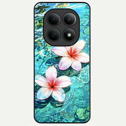  Pink Flowers in Water Glass Case For Poco M8 Pro back cover – full design glossy printed glass finish
