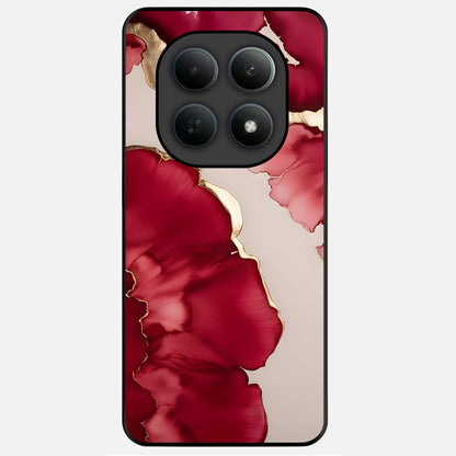  Pink And White Marble Glass Case For Poco M8 Pro back cover – full design glossy printed glass finish