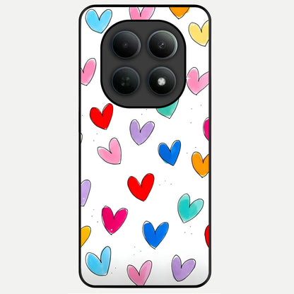  Playful Love Doodles Glass Case For Poco M8 Pro back cover – full design glossy printed glass finish