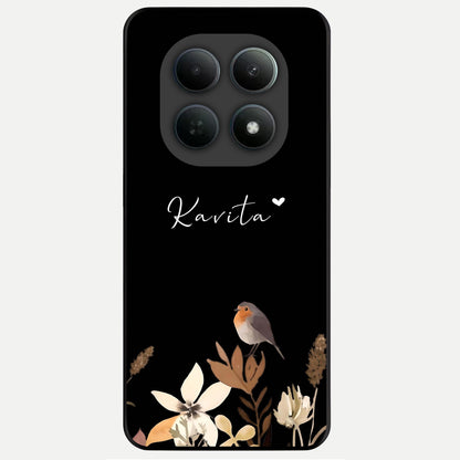  Quiet Garden Tune Custom Name Glass Case For Poco M8 Pro back cover – full design glossy printed glass finish