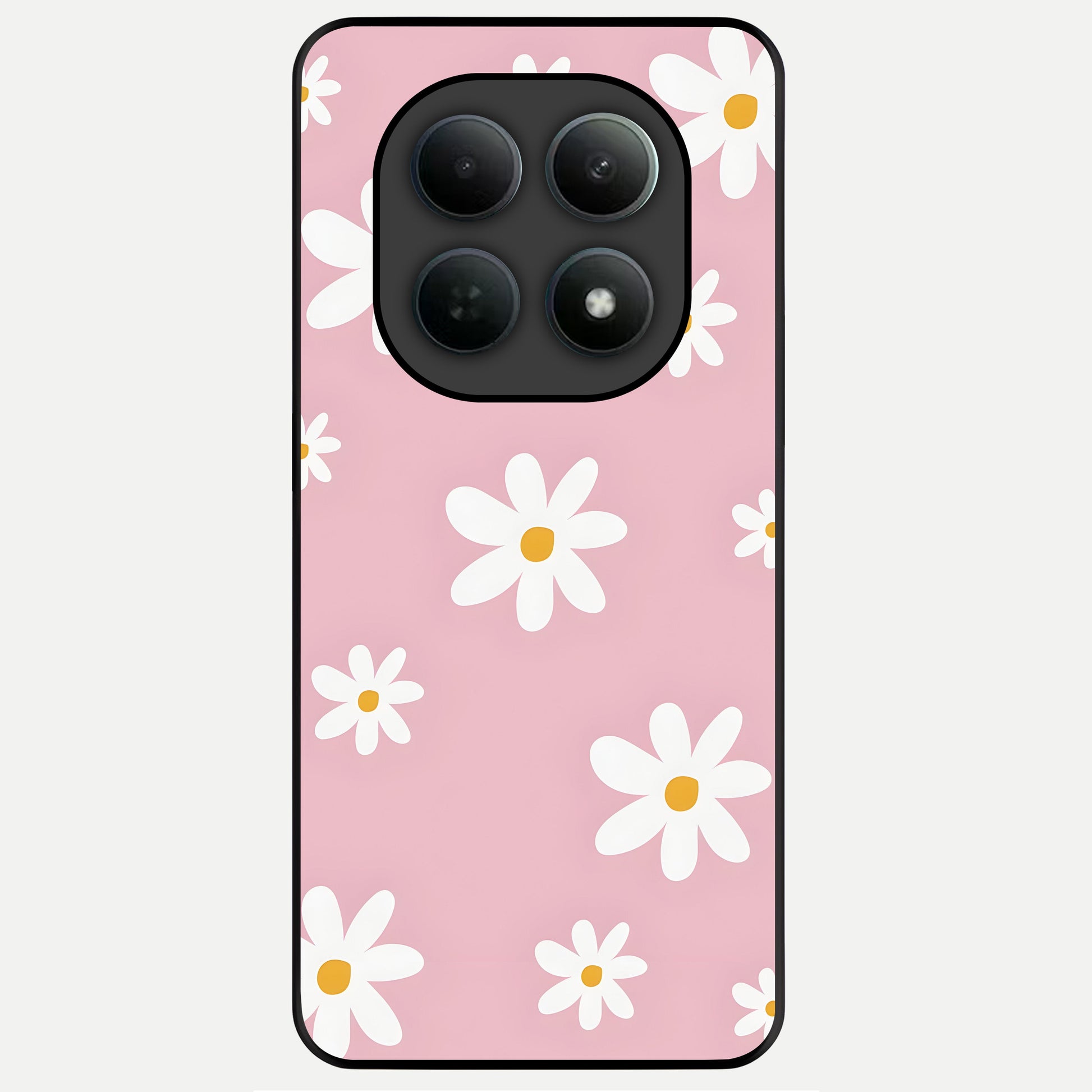  Soft Daisy Bliss Glass Case For Poco M8 Pro back cover – full design glossy printed glass finish