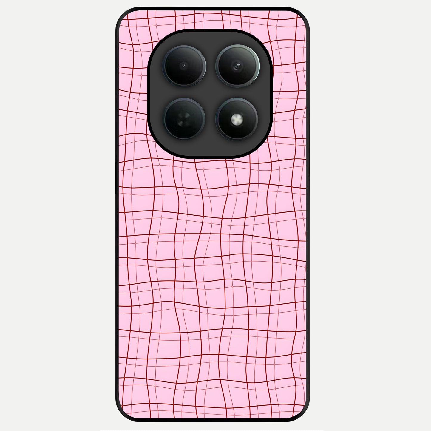  Soft Grid Bliss Glass Case For Poco M8 Pro back cover – full design glossy printed glass finish