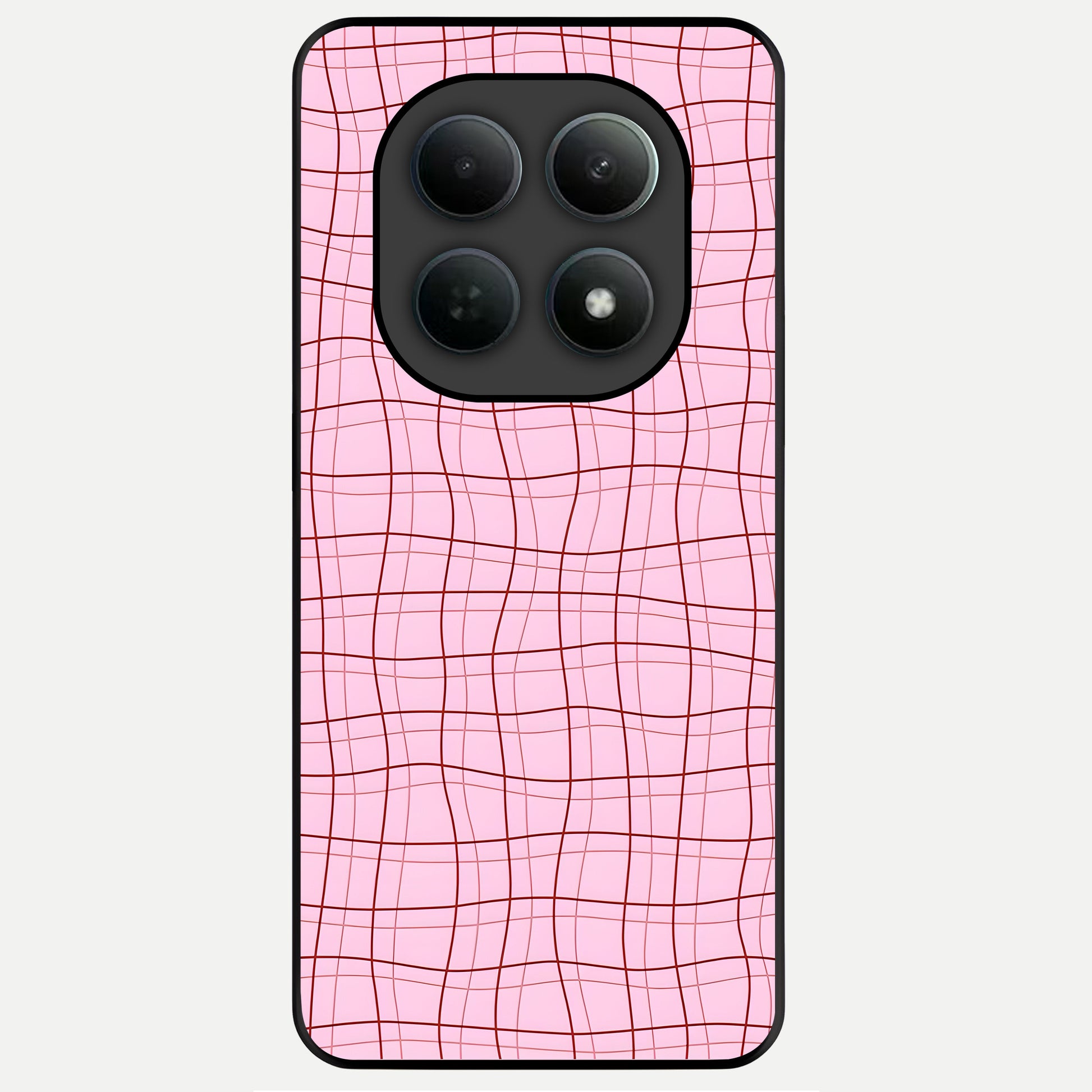  Soft Grid Bliss Glass Case For Poco M8 Pro back cover – full design glossy printed glass finish