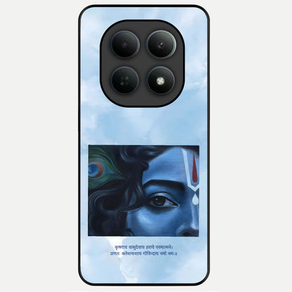  Spiritual Krishna Glass Case For Poco M8 Pro back cover – full design glossy printed glass finish