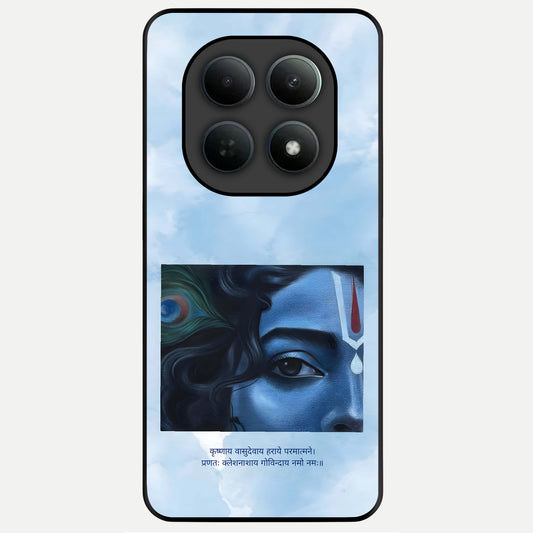  Spiritual Krishna Glass Case For Poco M8 Pro back cover – full design glossy printed glass finish