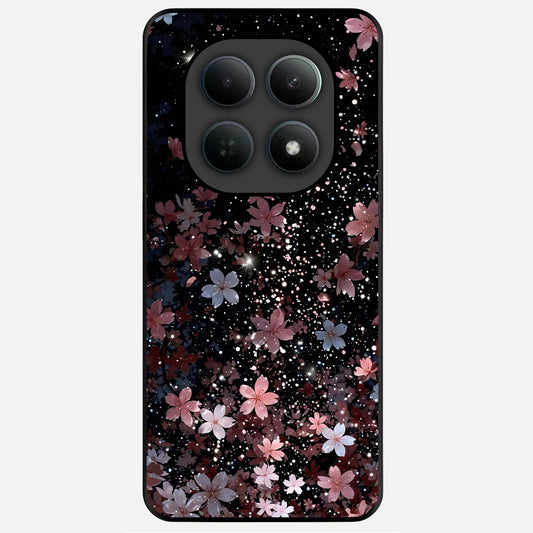 Starlit Flower Dreams Glass Case For Poco M8 Pro back cover – full design glossy printed glass finish