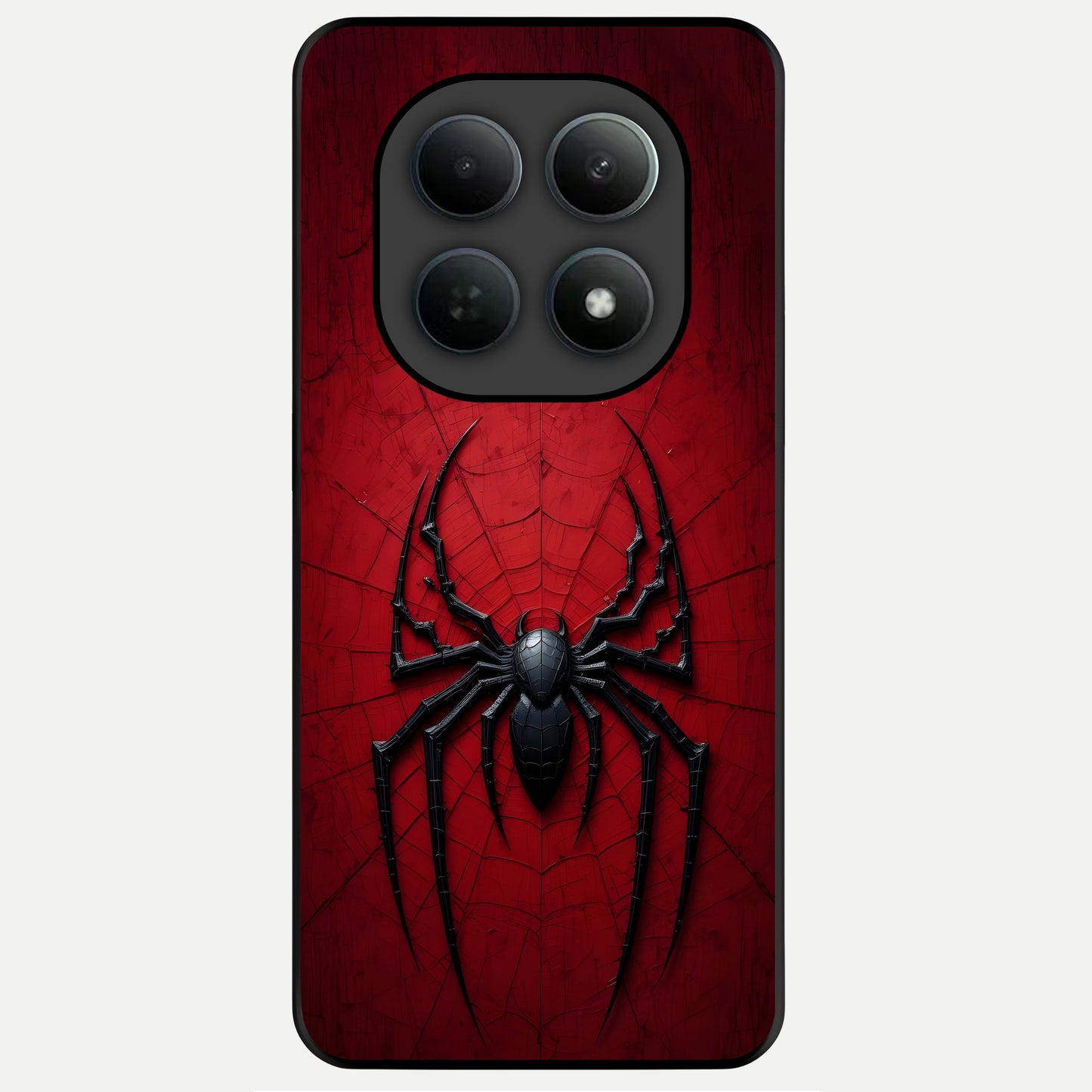  Superhero Web Emblem Glass Case For Poco M8 Pro back cover – full design glossy printed glass finish