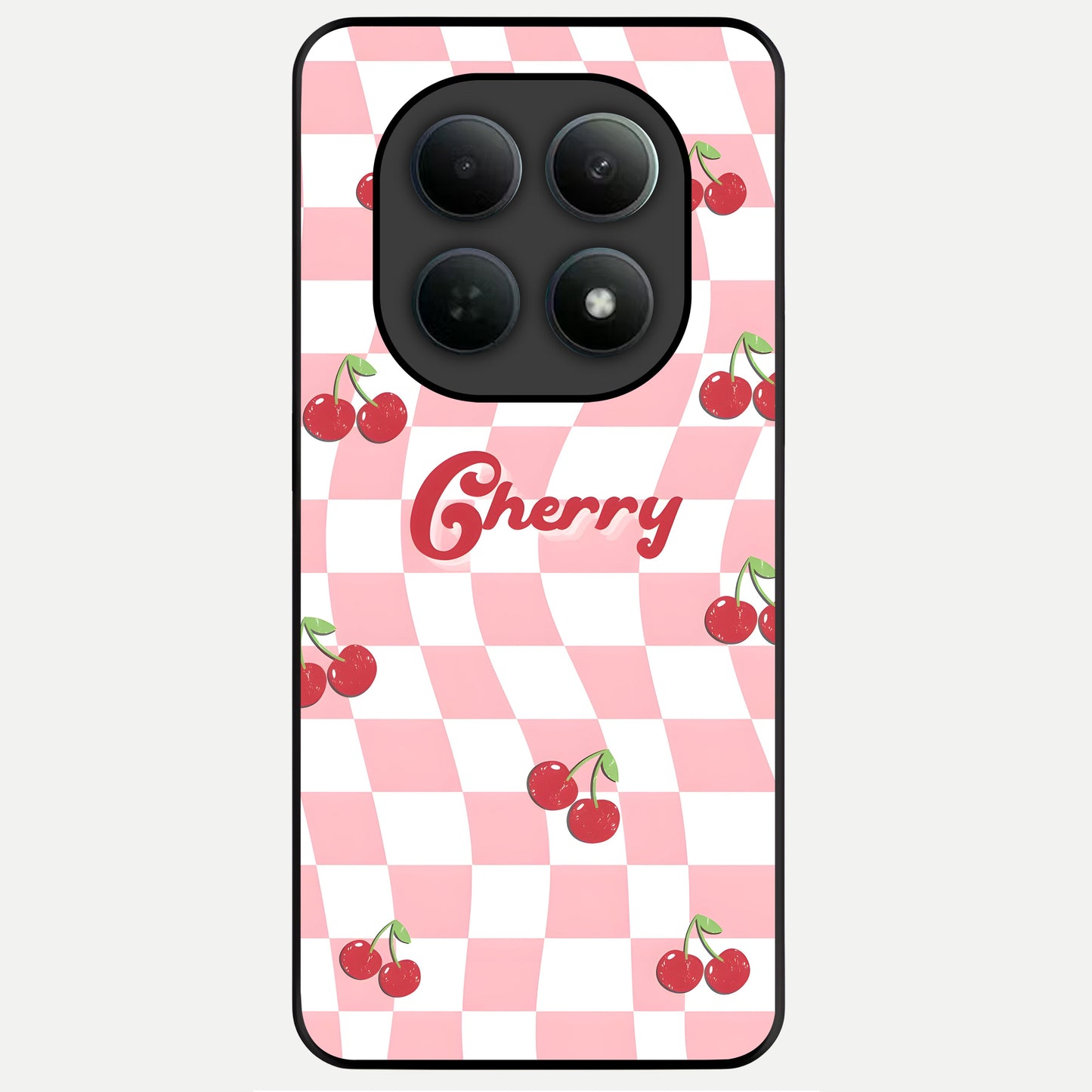  Sweet Cherry Vibes Glass Case For Poco M8 Pro back cover – full design glossy printed glass finish