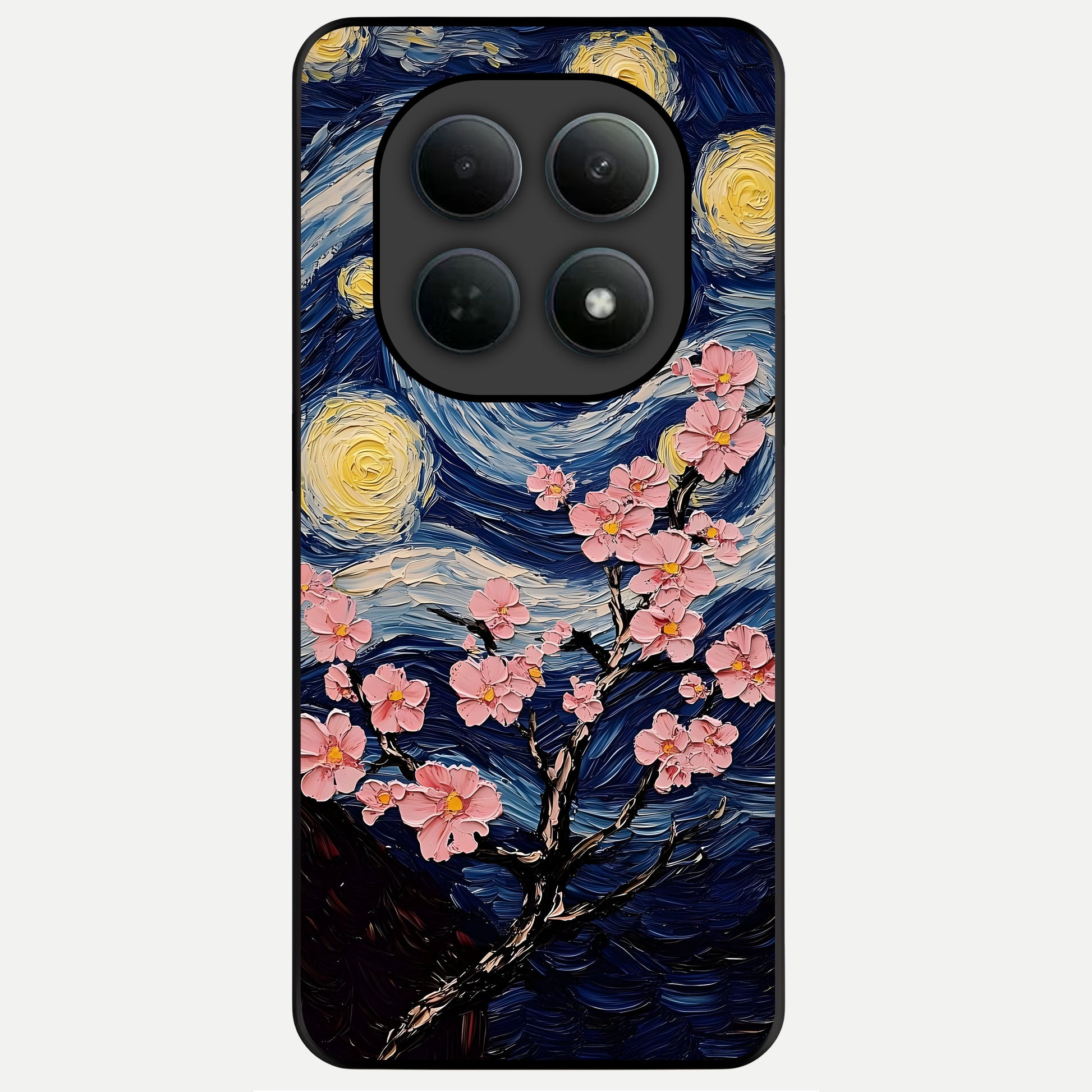  Van Gogh Scenery Glass Case For Poco M8 Pro back cover – full design glossy printed glass finish
