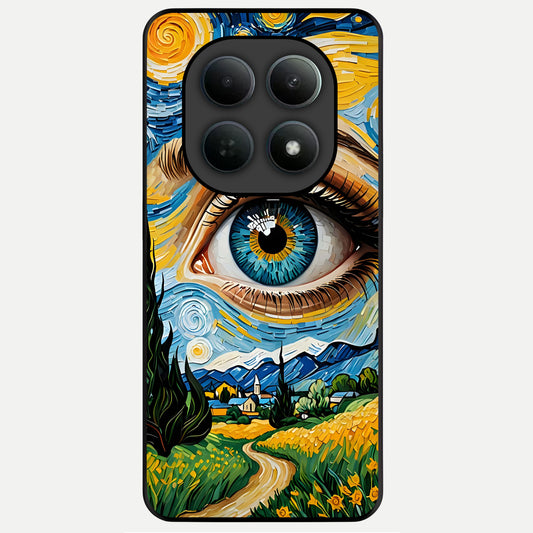  Van Gogh Eye Glass Case For Poco M8 Pro back cover – full design glossy printed glass finish