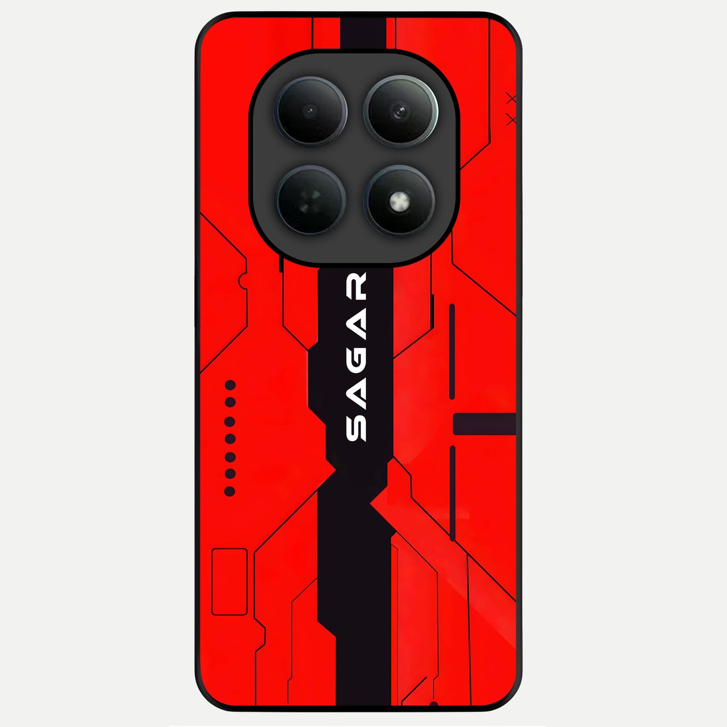  Voltage Rise CYBERPUNK Custom Name Glass Case For Poco M8 Pro back cover – personalized glossy printed glass finish