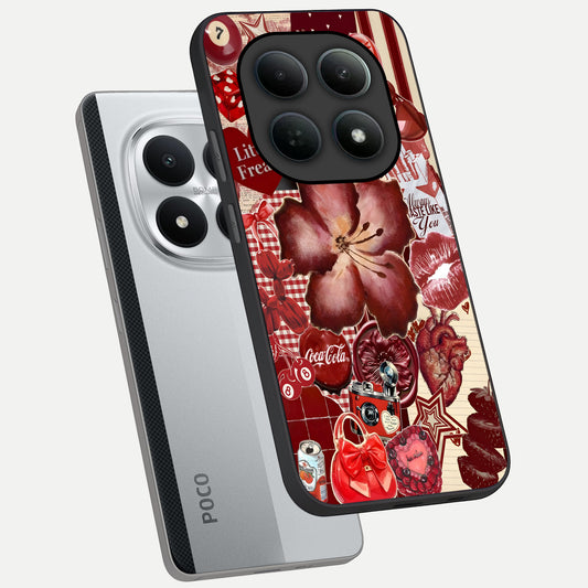  Aesthetic Little Freak phone case For Poco M8 Pro showing premium glass back cover with detailed artwork