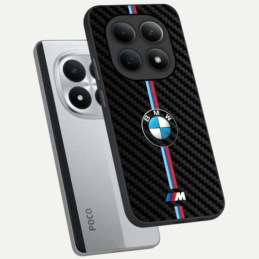  BMW Pattern phone case For Poco M8 Pro showing premium glass back cover with detailed artwork