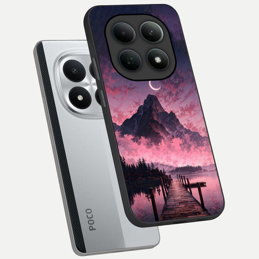  Beautiful Mountain View phone case For Poco M8 Pro showing premium glass back cover with detailed artwork