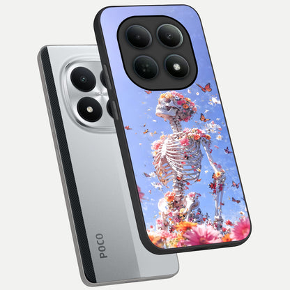  Bloom Beyond Bones phone case For Poco M8 Pro showing premium glass back cover with detailed artwork