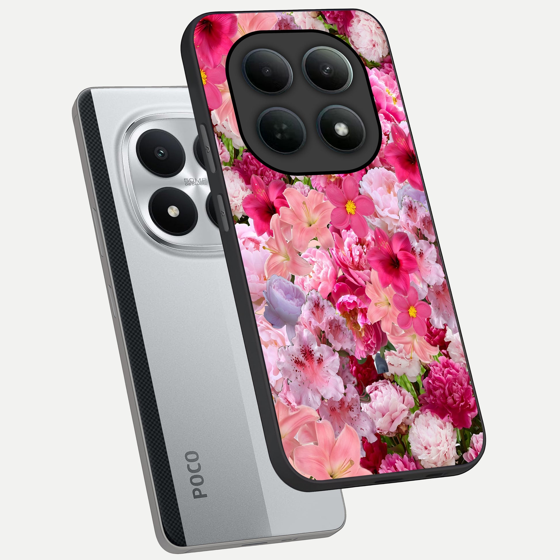  Bloom Crush Fantasy phone case For Poco M8 Pro showing premium glass back cover with detailed artwork