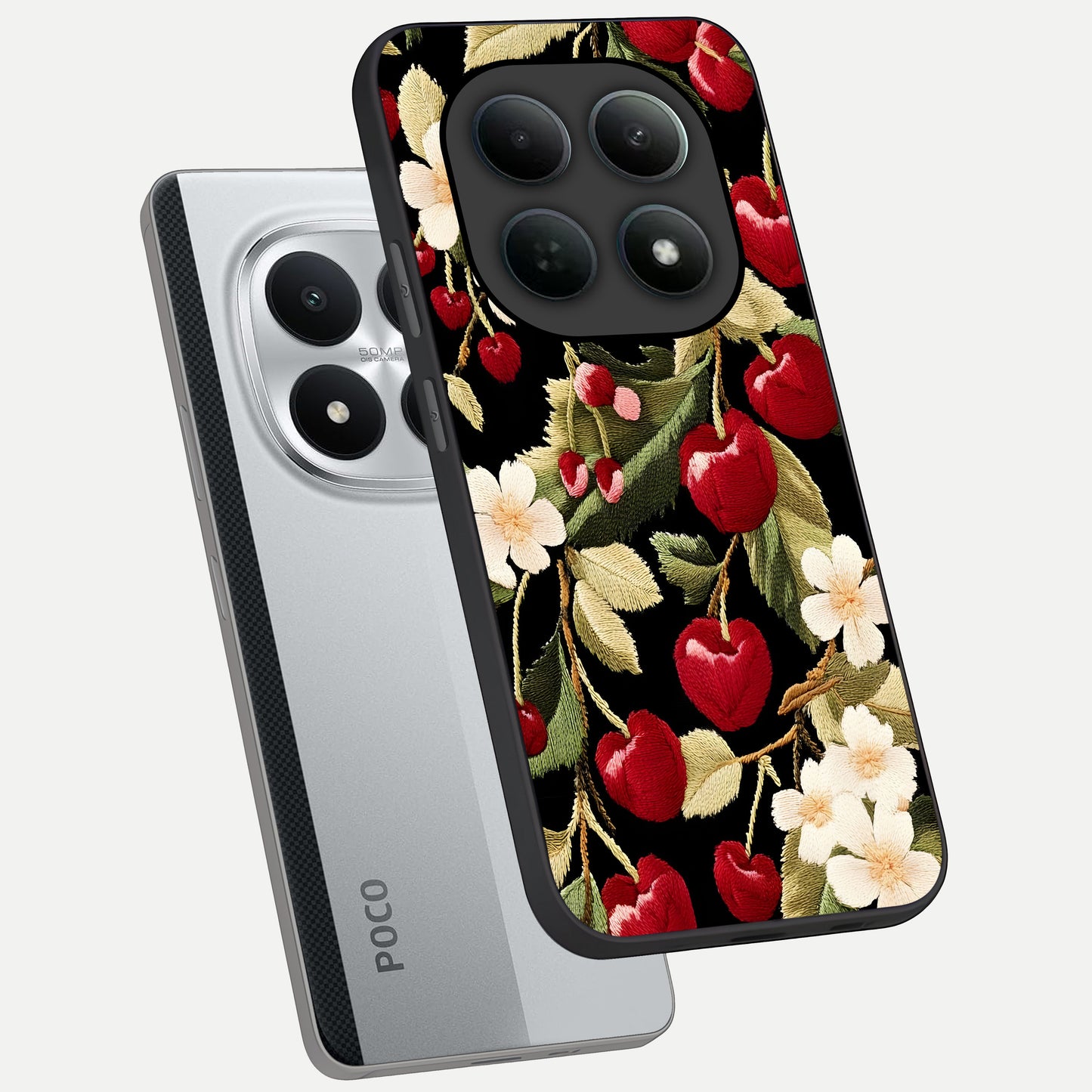  Blooming Spendor Bird phone case For Poco M8 Pro showing premium glass back cover with detailed artwork