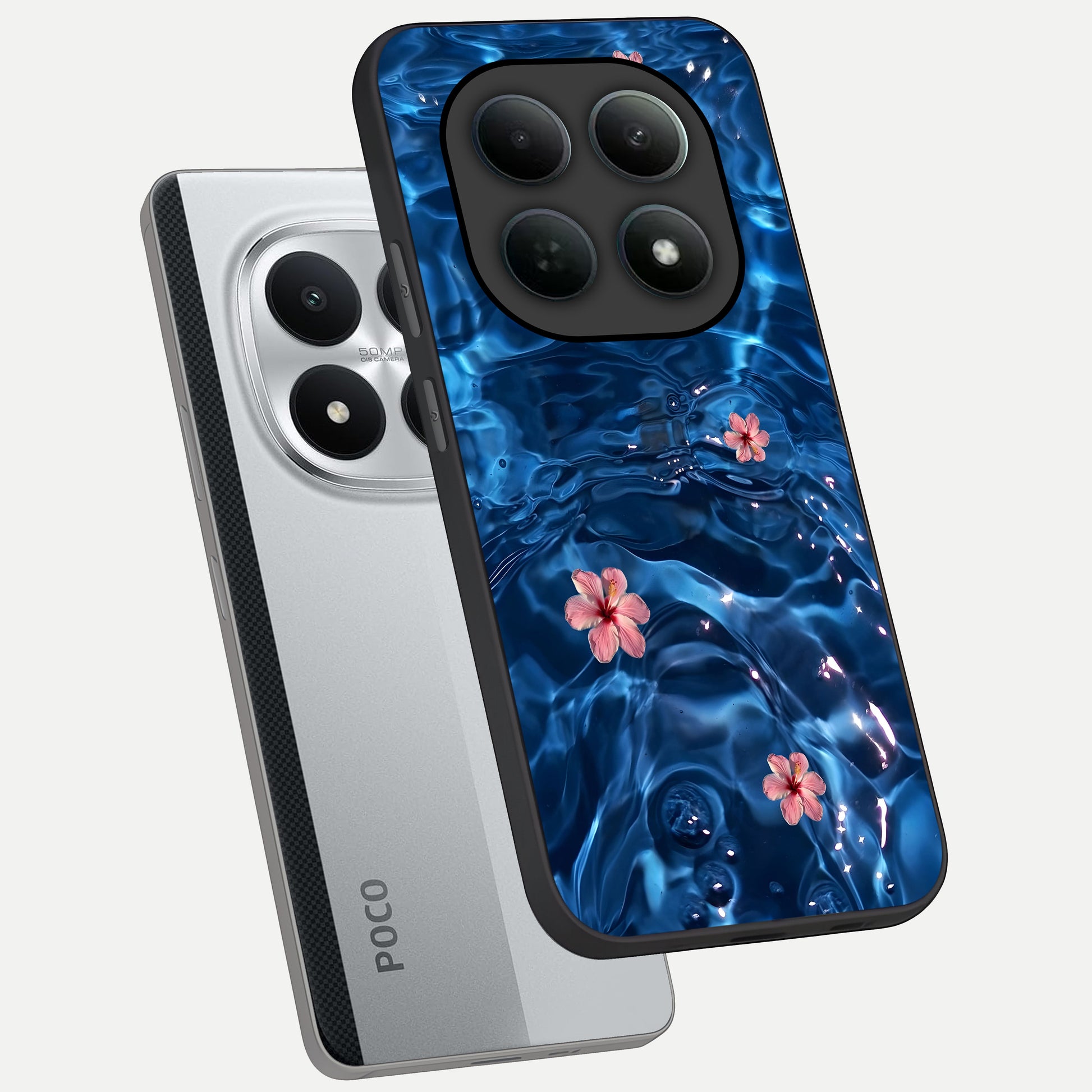  Bloom Thread Art phone case For Poco M8 Pro showing premium glass back cover with detailed artwork