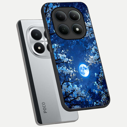 Blossom Moonlight Sky phone case For Poco M8 Pro showing premium glass back cover with detailed artwork