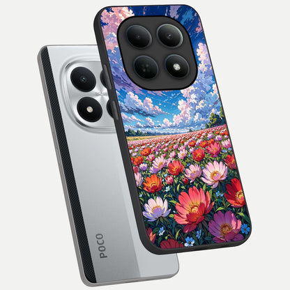  Blossom Sky Field phone case For Poco M8 Pro showing premium glass back cover with detailed artwork