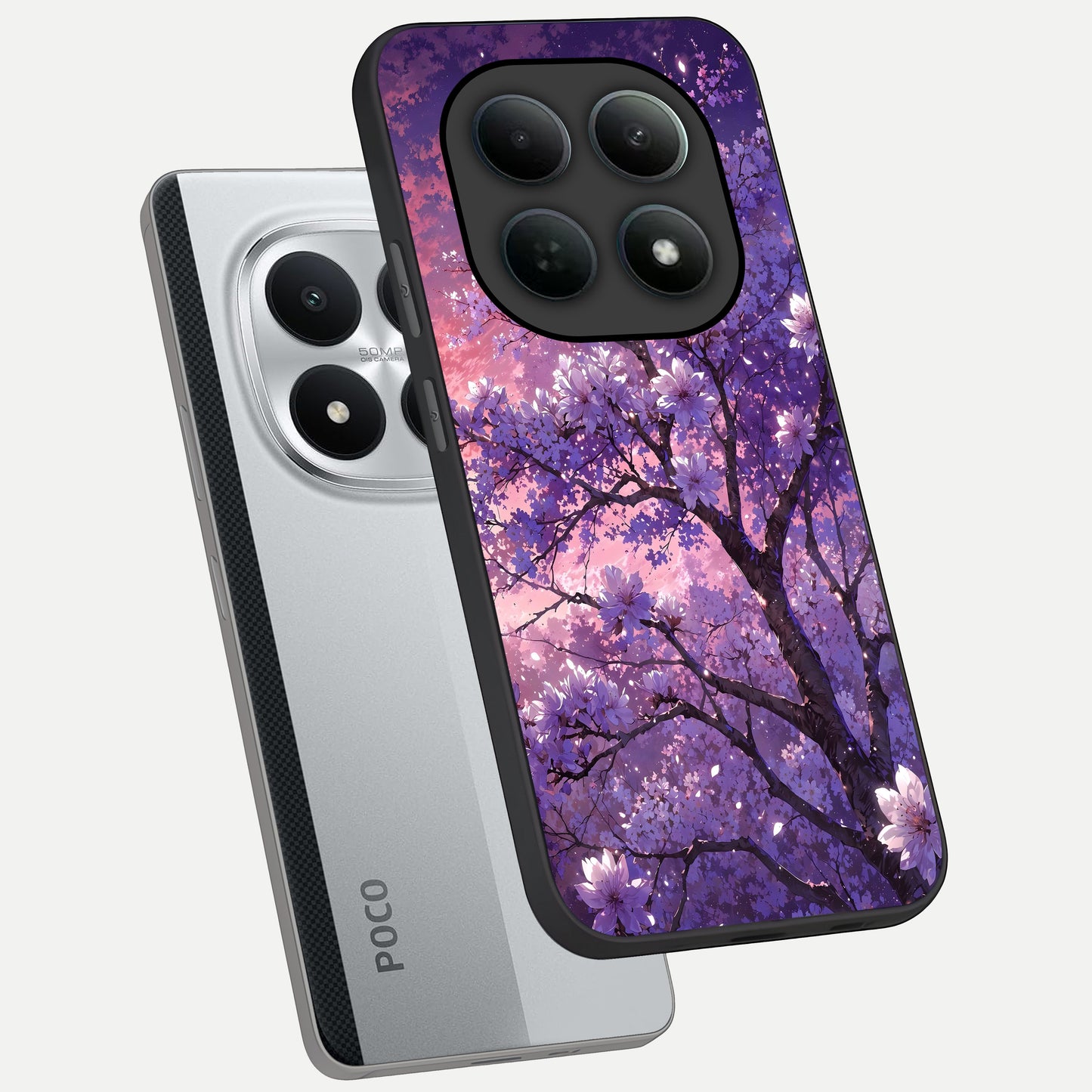  Blossom Tree phone case For Poco M8 Pro showing premium glass back cover with detailed artwork