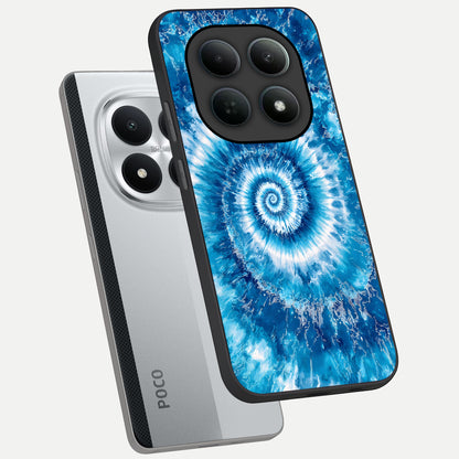  Blue Galaxy Wave phone case For Poco M8 Pro showing premium glass back cover with detailed artwork