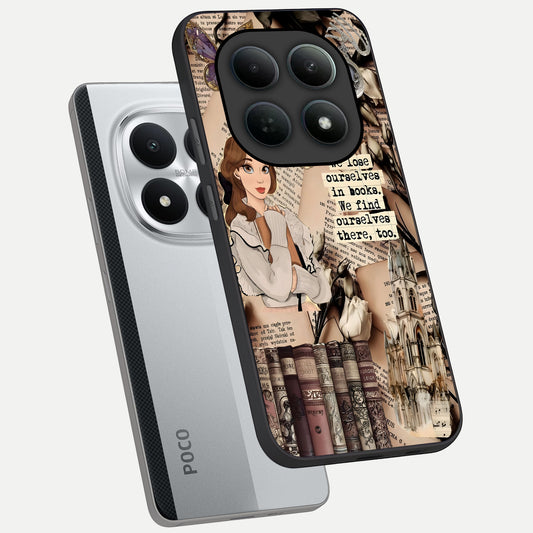  Bookish Dream World phone case For Poco M8 Pro showing premium glass back cover with detailed artwork