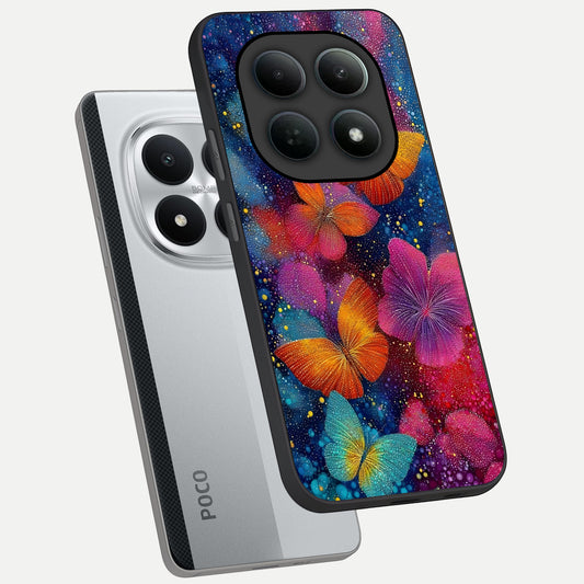 Butterfly Dream Mist phone case For Poco M8 Pro showing premium glass back cover with detailed artwork