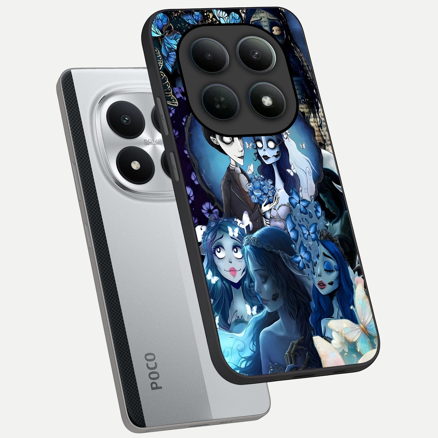  Butterfly Ghost Soul phone case For Poco M8 Pro showing premium glass back cover with detailed artwork
