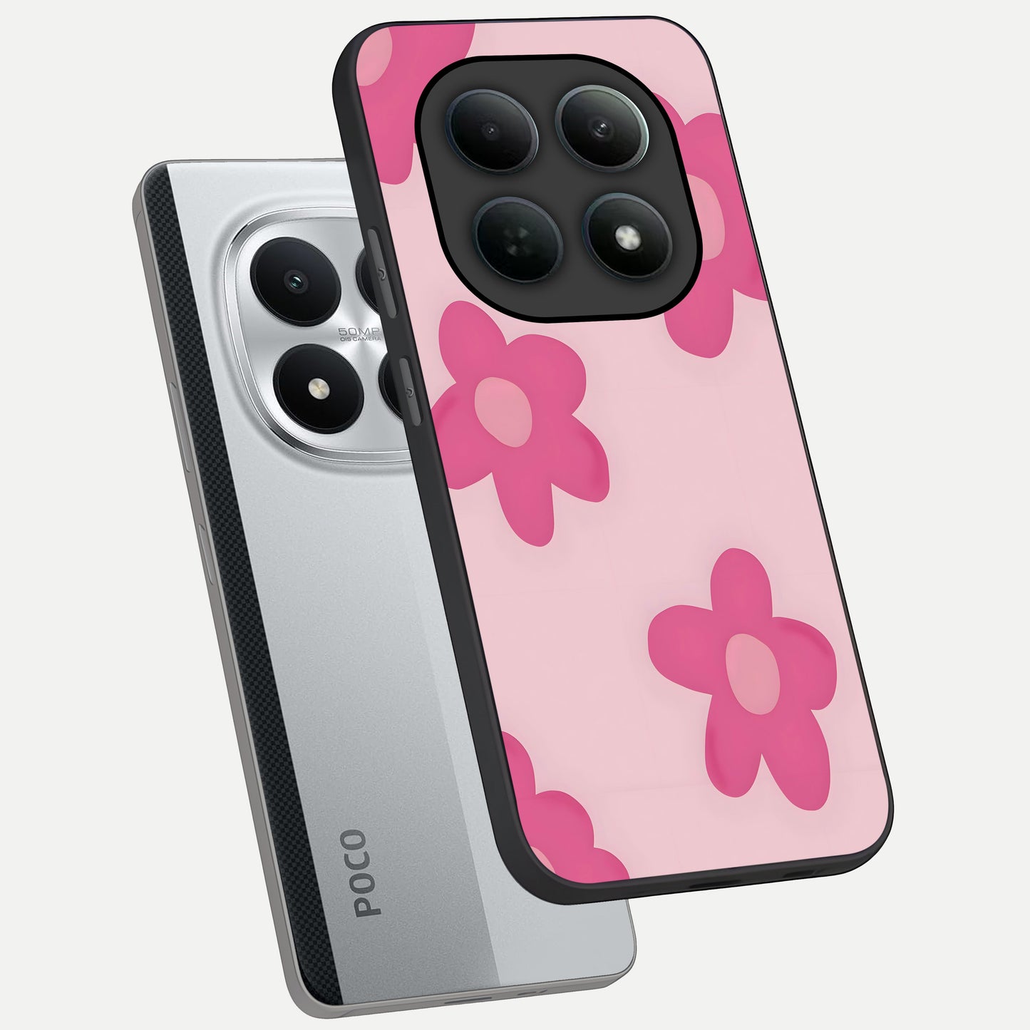  Candy Bloom Dreams phone case For Poco M8 Pro showing premium glass back cover with detailed artwork