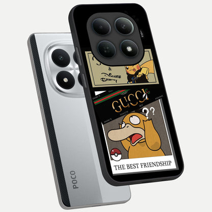  Cartoon Brand Play Mashup phone case For Poco M8 Pro showing premium glass back cover with detailed artwork