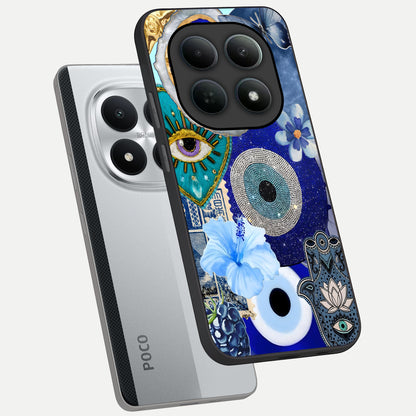  Celestial Blue Vision phone case For Poco M8 Pro showing premium glass back cover with detailed artwork
