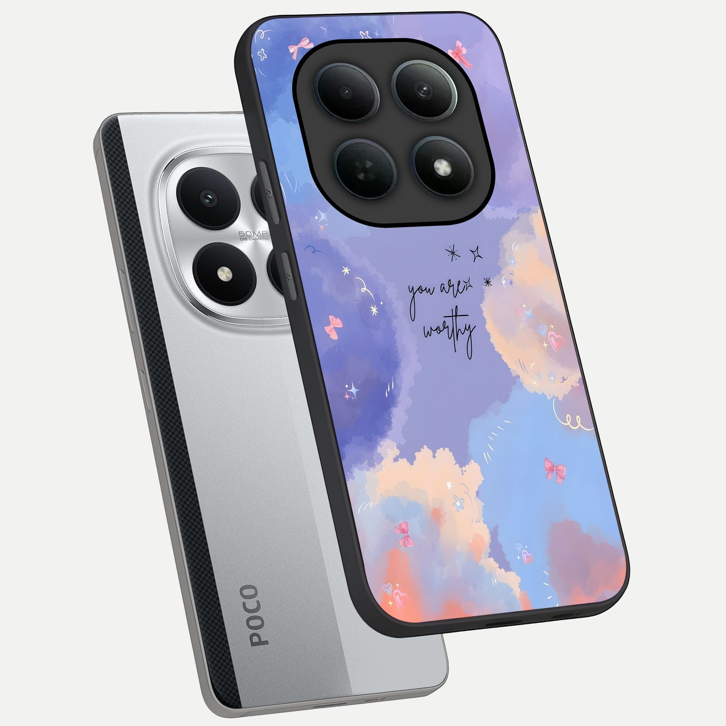  Celestial Cloud Magic phone case For Poco M8 Pro showing premium glass back cover with detailed artwork
