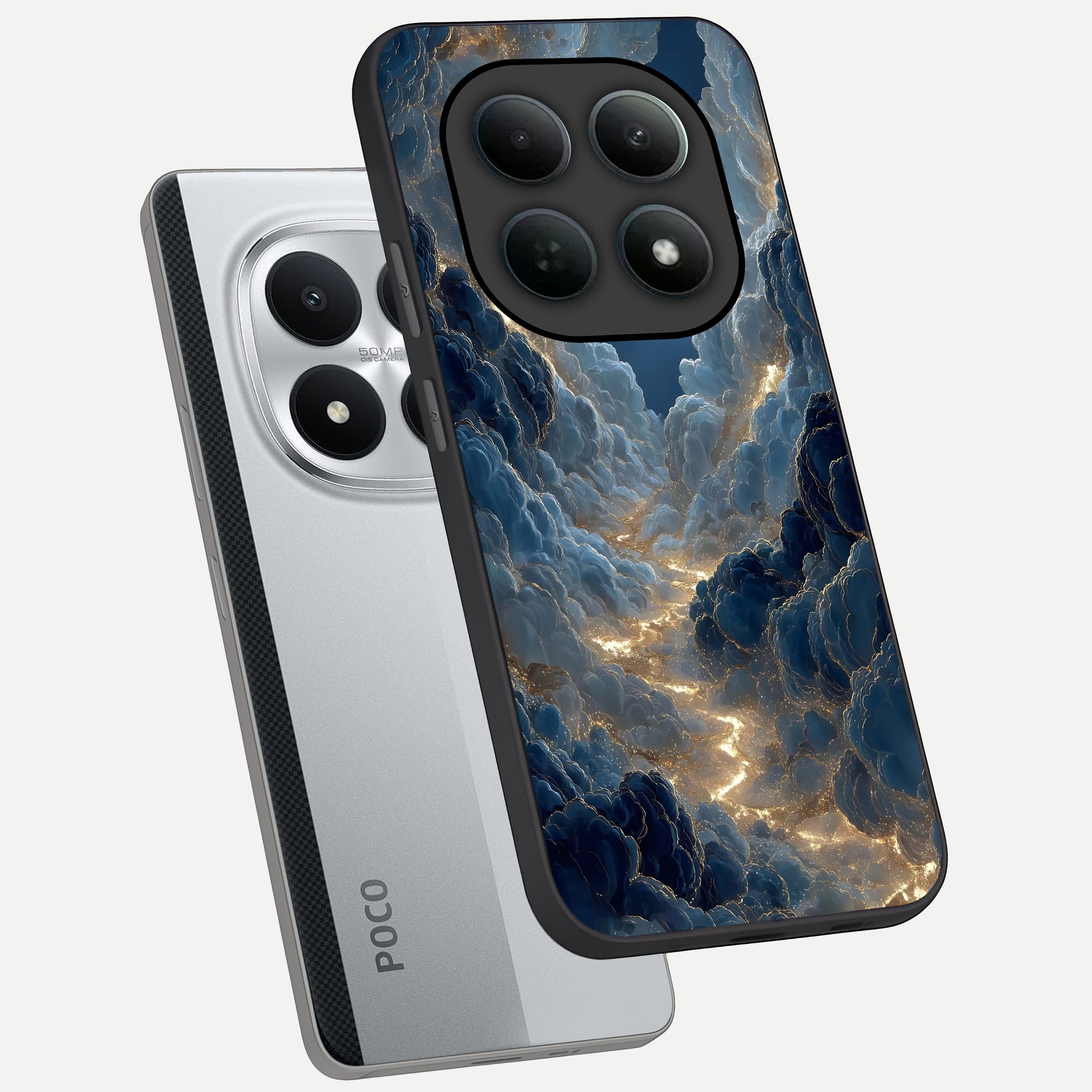  Celestial Cloud Road phone case For Poco M8 Pro showing premium glass back cover with detailed artwork
