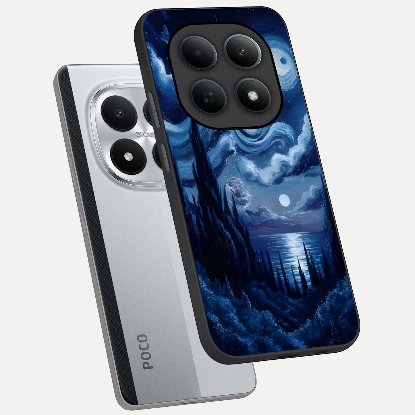  Celestial Dream Van Gogh phone case For Poco M8 Pro showing premium glass back cover with detailed artwork