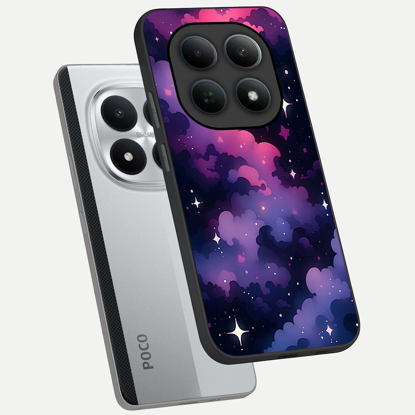  Celestial Moon Magic phone case For Poco M8 Pro showing premium glass back cover with detailed artwork