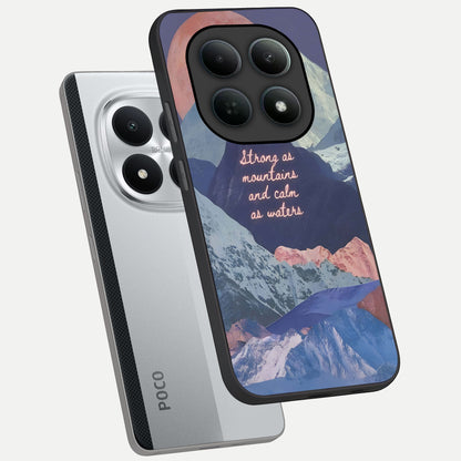  Celestial Mountain Calm phone case For Poco M8 Pro showing premium glass back cover with detailed artwork