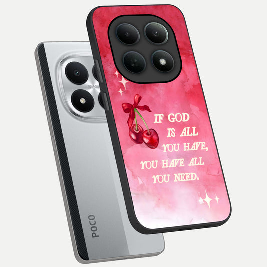  Cherry Quote phone case For Poco M8 Pro showing premium glass back cover with detailed artwork