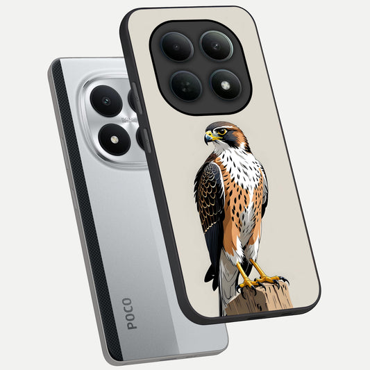  Clever Eagle phone case For Poco M8 Pro showing premium glass back cover with detailed artwork