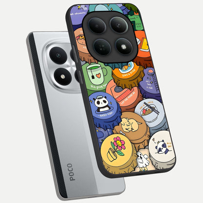  Coins Patterns phone case For Poco M8 Pro showing premium glass back cover with detailed artwork