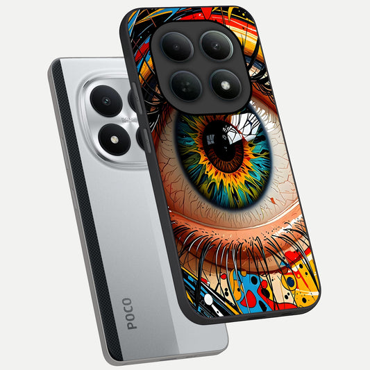  Colorful Eye phone case For Poco M8 Pro showing premium glass back cover with detailed artwork