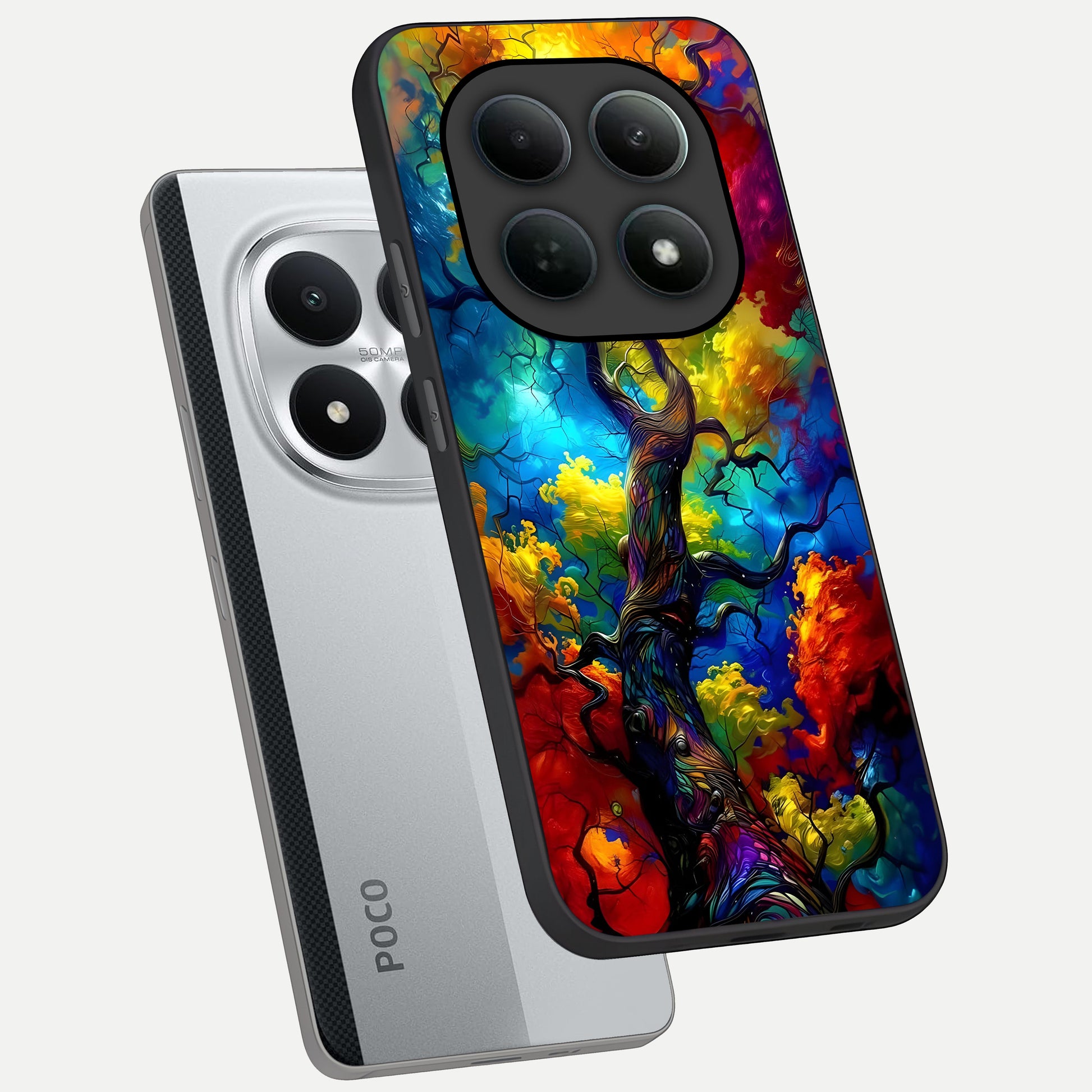  Colorful Soda Bottles phone case For Poco M8 Pro showing premium glass back cover with detailed artwork