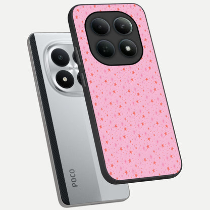  Cosmic Pink Sparkle phone case For Poco M8 Pro showing premium glass back cover with detailed artwork